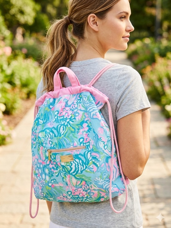 Lilly Pulitzer Handbags - Lilly Pulitzer Ibiza Aqua, Pink & Green Floral Tote Interior